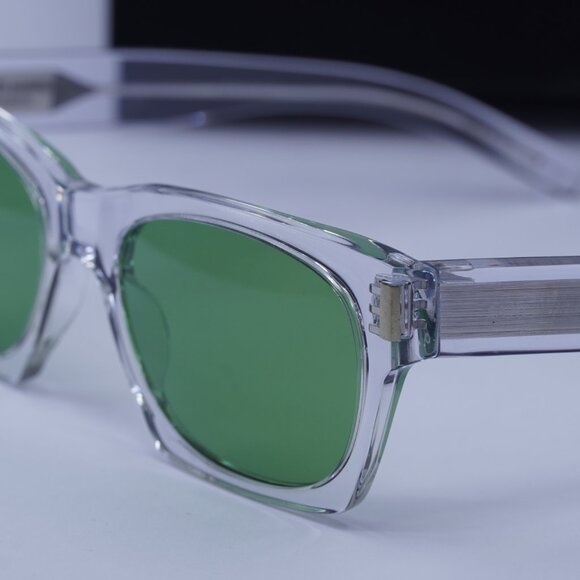 Saint Laurent SL402 008 Square Sunglasses - Transparent/Green - Picture 7 of 12